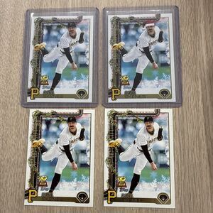 Paul Skenes 2025 Topps Holiday Baseball 4 Card Lot Santa Hat Cookie Base H70